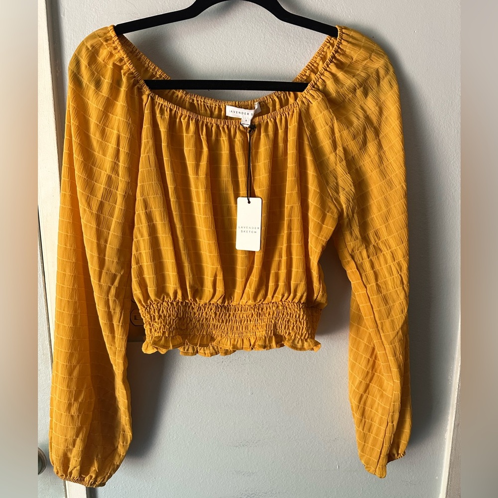 Yellow Smocked Women's Top